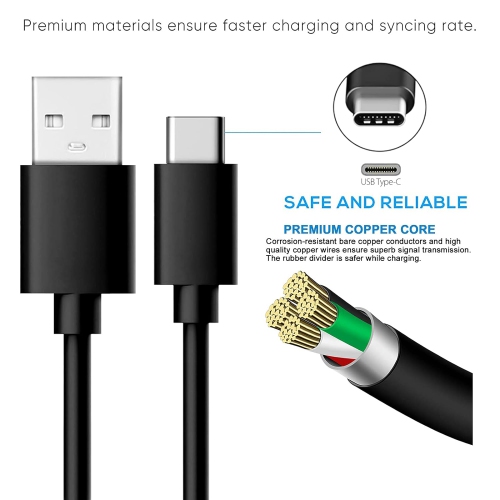 USB Type-C Charger Charging Cable Cord for LG Stylo 4 5 6, ThinQ G5 G6 G7 G8 G8X K51, V20 V30 V30S V35 V40 V50 V60, LG