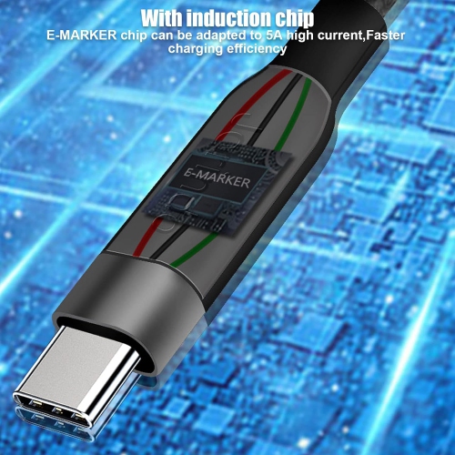 Laptop Charging Cable for Lenovo Ideapad 100/110/110S/120S/130/130Ss130 Series Laptop, Replacement 100W USB‑C to DC