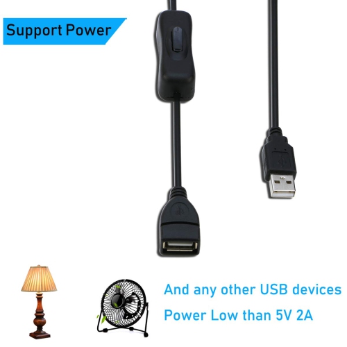 USB Extension Cable with ON/Off Switch USB Male to Female Cable Support for USB Headset, LED