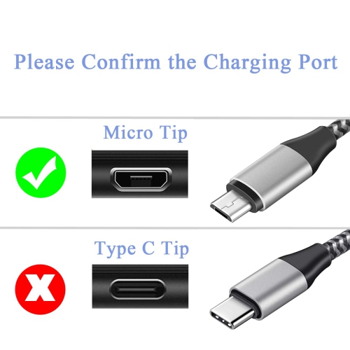2 Pack 10Ft Micro Charging Cable Cord Replacement for Samsung Galaxy Tab A 10.1(2016); 8.0", 7.0", 9.7"; Tab S/S2; Tab