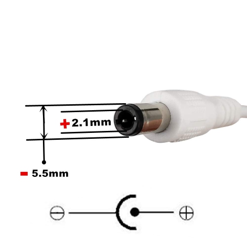 3 pcs Extension Cable USB to DC Cable - 5V USB 2.0 Port Male to DC 5V Male 5.5mm x 2.1mm Power Cord White