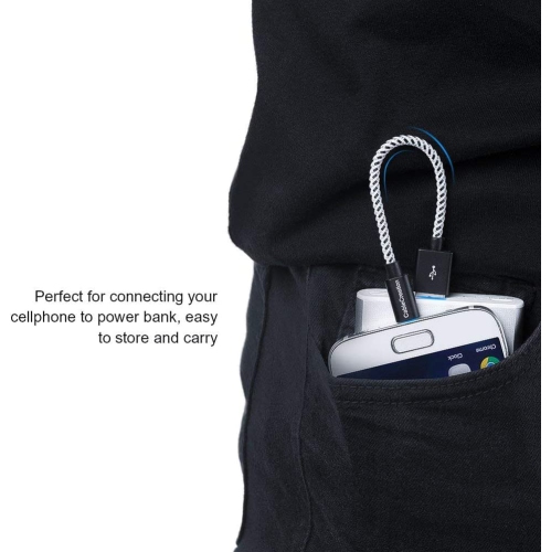 [5-Pack] Short USB to Micro USB Cable 6 Inch, USB2.0 Micro USB Charging Cable Triple Shielded Works