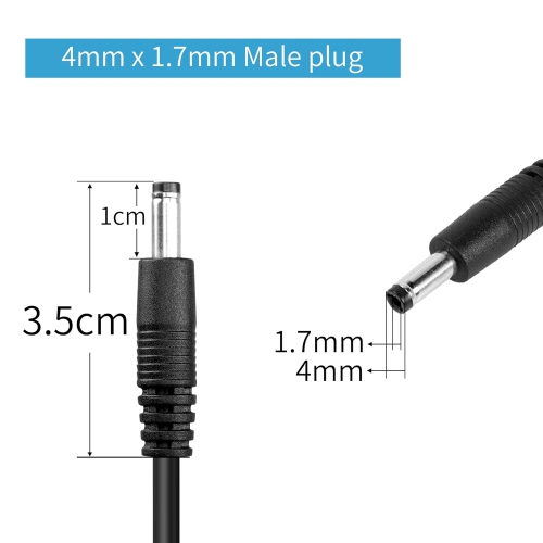 5V DC Coiled Power Cable,USB to DC 4.0mm x 1.7mm Plug Spring Charging Cord for USB Lights, USB Fans, Cartoon