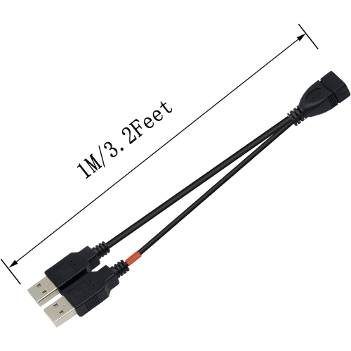3.2 Feet USB Splitter Cable, USB 2.0A Female to Dual USB A Male Y Hub Adapter Cable YOUCHENG for Computers