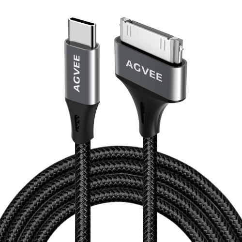 Paquet de 2 câbles 3&nbsp;pi USB-C à 30 broches pour iPhone iPod 4/4S iPad 1/2/3, adaptateur à coque métallique tressée de type C à 30PIN