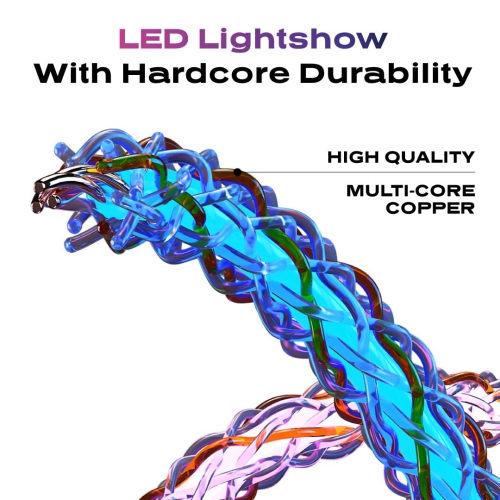 Light Up Charger Cable - GloBright Braided LED Charging Cable, Glowing Super Fast Charging 100W Light Up Cable,
