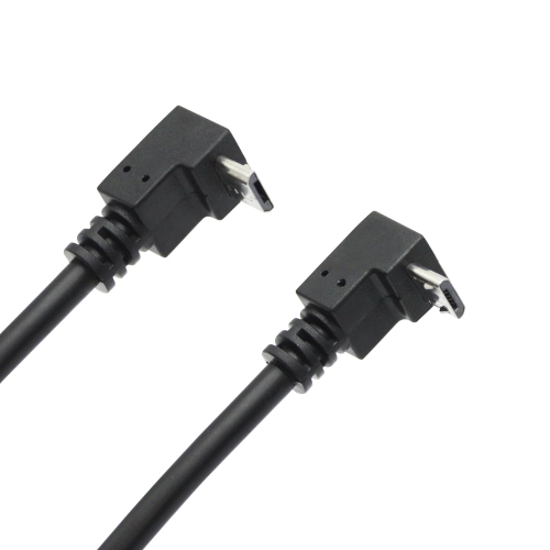 Short Micro USB Extension Cable 25cm/9inch,Up & Down Angle 90 Degree Micro USB Male to Female Charging and Data Sync