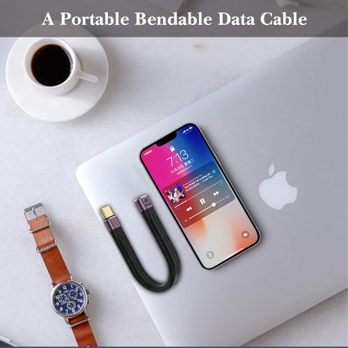 USB C Extension Cable(12 cm), Short USB-C Male to Female Flexible Cable Support Thunderbolt 4/3,USB4, PD