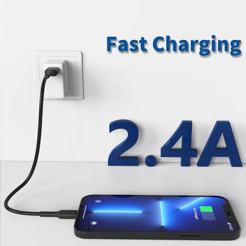 Short Lightning Cable 1FT 5-Pack iPhone Charging Cable 1 Foot USB A to Lightning Cable Apple MFi Certified for iPhone