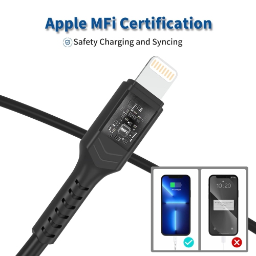 Short Lightning Cable 1FT 5-Pack iPhone Charging Cable 1 Foot USB A to Lightning Cable Apple MFi Certified for iPhone