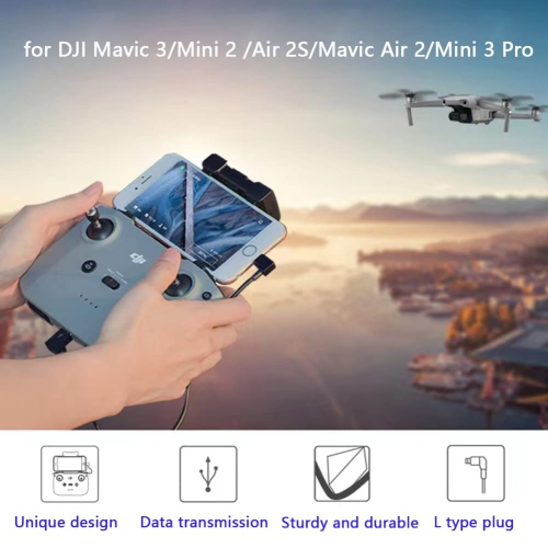 USB C to iOS Remote Control Cable for DJI Mavic 3/Mini 2 /Air 2S/Mavic Air 2/Mini 3 Pro, 11.8 Inch Tablet Extension
