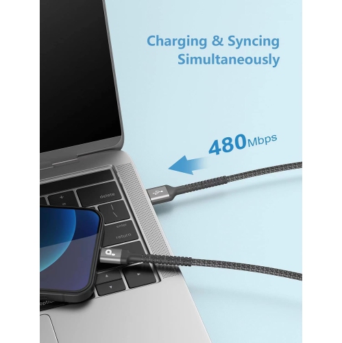 1FT iPhone Charger Cord 2Pack Lightning Cable Short Fast iPhone Charging Cord Nylon Apple USB Cable Compatible