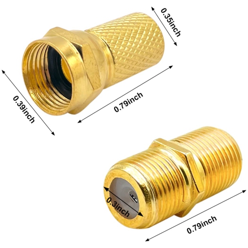 20 câbles coaxiaux de type F Trousse de connecteur de réparation/extension, connecteur RG6 et connecteurs femelles