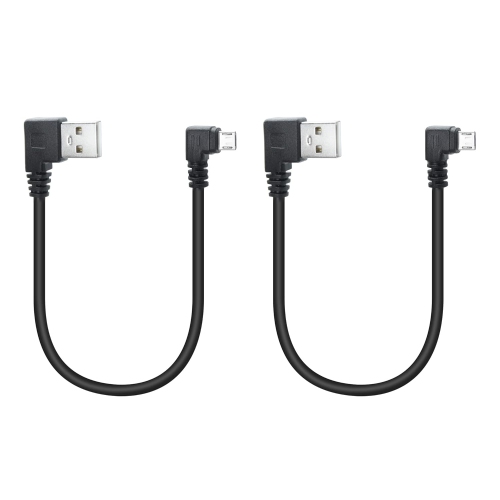 90 Degree Micro USB Cable,25cm/9in USB A Left Angle to Micro USB Right Angle Charging and Data Transfer,for Phone