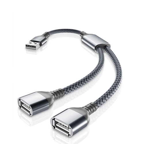 UNKNOWN  USB Splitter Y Cable 0.3M, USB A 1 Male to 2 Female Extension Cord Converter, Dual Double USB Port Extender