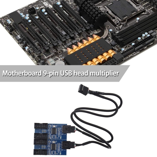Motherboard 9 Pin USB Header Multiplier USB 2.0 1 Male to 4 Port Female Splitter Adapter Extension Cable Hub Board 30cm