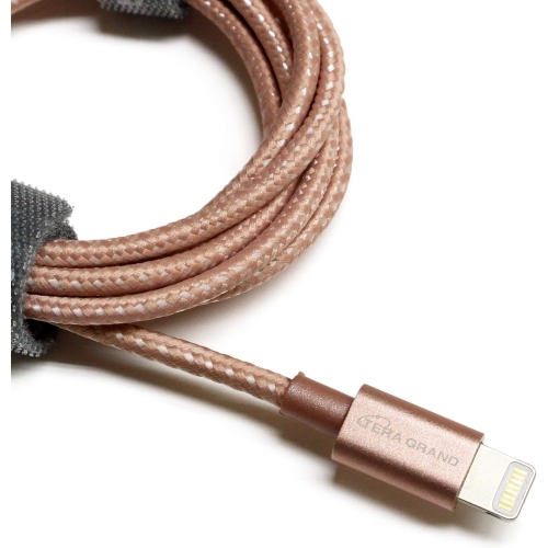 UNKNOWN  [Apple Mfi Certified] Lightning to USB Braided Cable With Aluminum Housing, 4 Feet Rose Gold, for Iphone 7 7