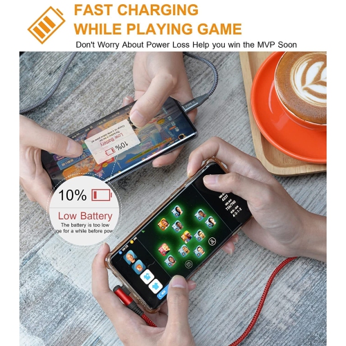 Câble de chargement USB-C 3,1&nbsp;A à angle droit [2Pack, 3,3FT], chargeur USB-C Câble de chargement rapide Câble tressé en nylon