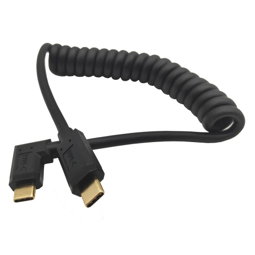 UNKNOWN  USB C Cable, USB 3.1 Type C (USB-C) Male to Male Coiled Spring Spiral Cable, 3A 10GBps Fast Charging, Data