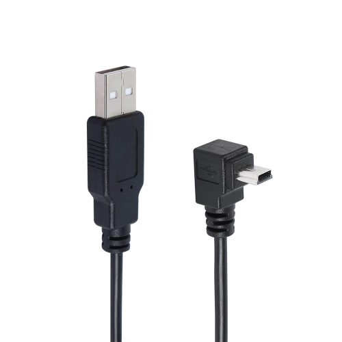 90 Degree Mini USB to USB 2.0 Extension Cable Mini 5pin USB B Male Right Angle to USB 2.0 Male Data GPS