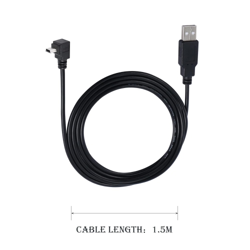 90 Degree Mini USB to USB 2.0 Extension Cable Mini 5pin USB B Male Right Angle to USB 2.0 Male Data GPS