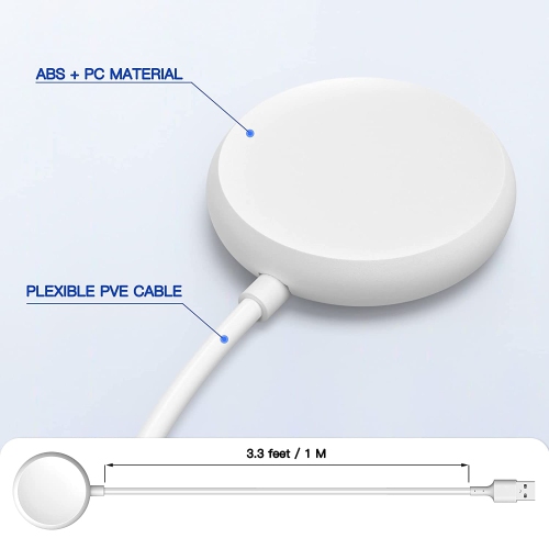 USB Charger Cable Compatible for Google Pixel Watch (2, White)