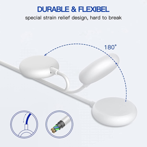 USB Charger Cable Compatible for Google Pixel Watch (2, White)