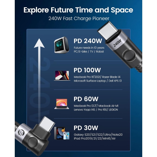Câble USB-C, câble USB-C vers C, câble de chargement rapide 240 W