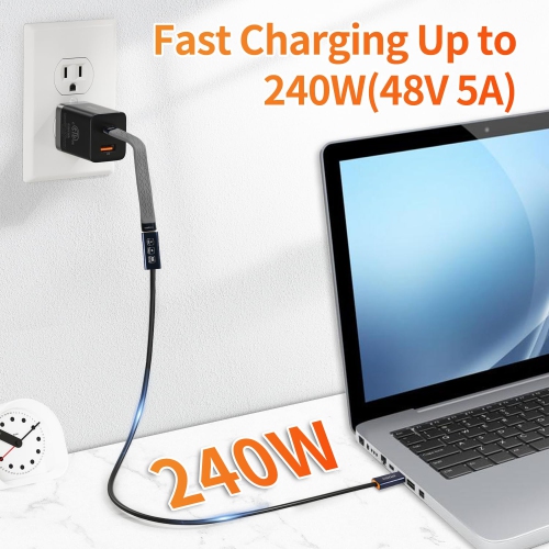 USB C Extension Cable(2 Pack M/F 0.5m), Short Male to Female Coaxial Cable Support Thunderbolt 4/3,USB4, PD