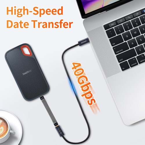 USB C Extension Cable(2 Pack M/F 0.5m), Short Male to Female Coaxial Cable Support Thunderbolt 4/3,USB4, PD