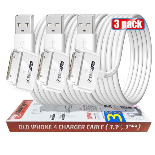 iPhone 4 Charging Cables 30 Pin to USB Fast Charge & Sync Charging Cable Certified for Old Apple iPhone 4s