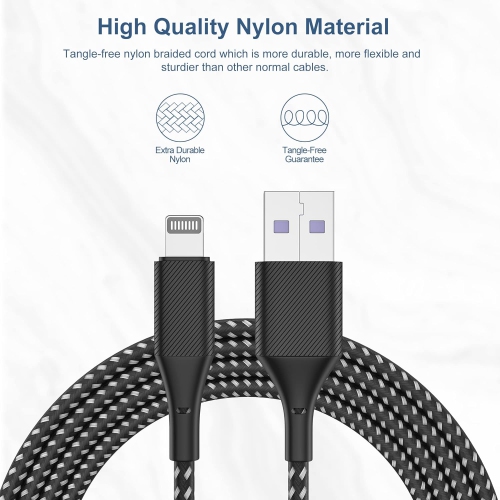 iPhone Charger Cable 10ft 5Pack,[Apple MFi Certified] Long Lightning Cable 10 Foot iPhone Charging Cord for iPhone