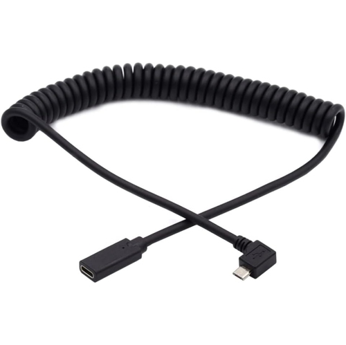 Câble spiralé extensible pour clavier USB-C pour clavier de jeu, rallonge micro USB mâle vers type C femelle