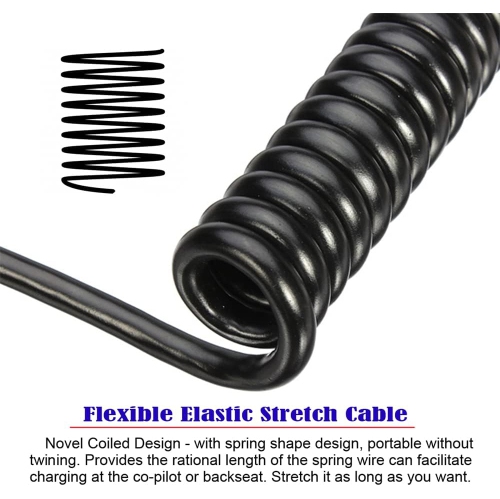 Câble spiralé extensible pour clavier USB-C pour clavier de jeu, rallonge micro USB mâle vers type C femelle