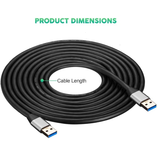 USB Male to Male Cable 1.5ft,USB 3.0 A to A Cable Cord SuperSpeed Data Transfer 5Gbps Cable for External Hard Drive