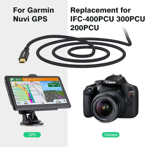 2 Pack 10ft Mini USB Cable, Braided Durable USB-A to Mini-B Charger Charging Cord for TI-84, Garmin GPS, Go-Pro