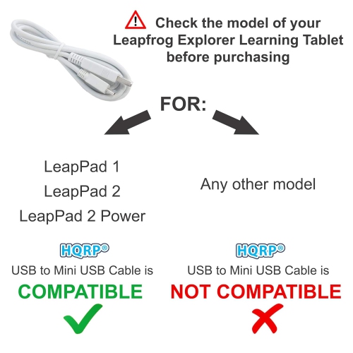 USB to Mini USB Cable Works with Leapfrog LeapPad1 / LeapPad 1 ; LeapPad2 / LeapPad 2 Power ; LeapPad2 /