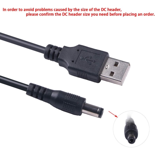 USB to DC 5.5mm 2.1mm 5v 9v 12v Power Charging Cable