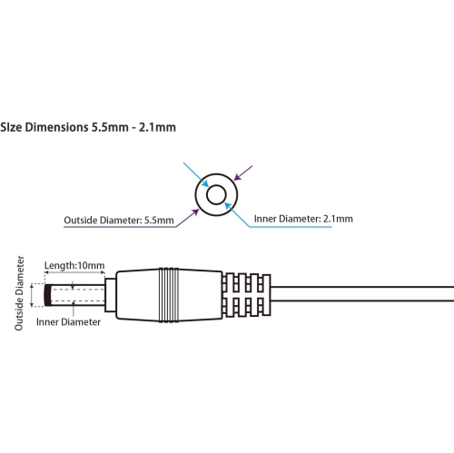 USB to DC 5.5mm 2.1mm 5v 9v 12v Power Charging Cable