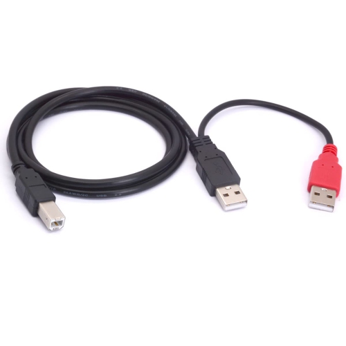 Mini B – Câble répartiteur USB 2,0 de type A mâle vers USB double 2,0 A mâle en y pour une alimentation supplémentaire sur disque dur externe