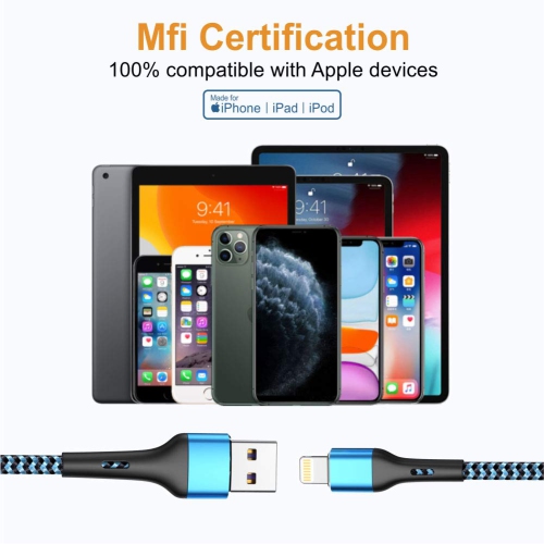 iPhone Charger Cable 4Pack-1.5/3/6/6FT, iPhone Charger Cord MFi Certified Lightning Cable,Fast iPhone Charging