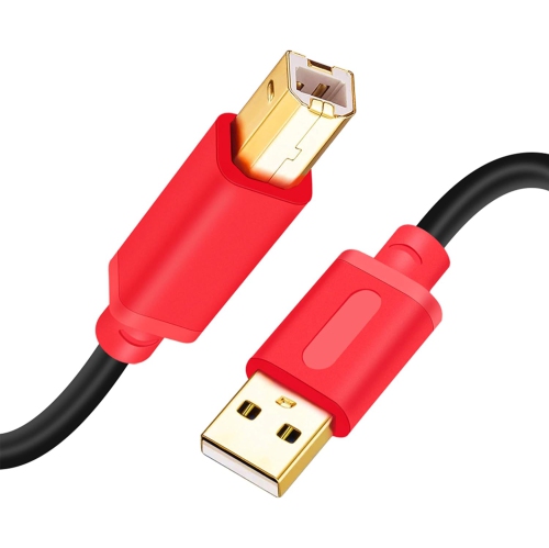 Printer Cable 1Ft, USB 2.0 High Speed Gold-Plated Connectors Printer Scanner Cable Cord A Male to B Male for HP,