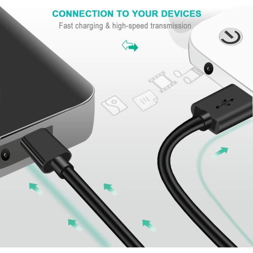 2-Pack 10FT Micro USB Power Cable Compatible with Fire TV Intel Computer,Roku,Keyboard,Chromecast,Azulle Quantum Access