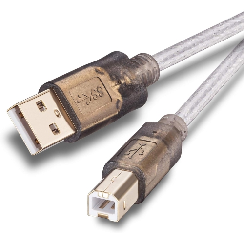 UNKNOWN Printer Cable 25Ft 2.0 Printer Scanner Cable Cord USB Type A Male to B Male High Speed for HP Canon Lexmark Dell