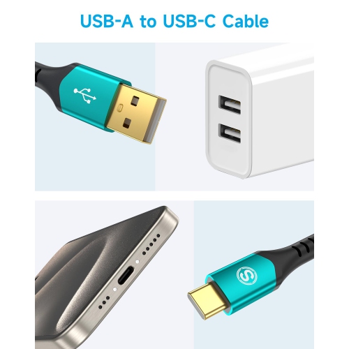 USB C Cable, USB C Charging Cord Fast Phone Charger USB A to USB-C Cord Nylon Braided Cord