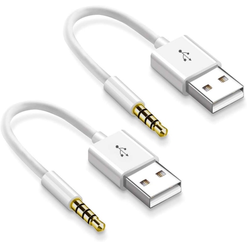 Charging Cable for iPod Shuffle Cable USB Data Sync Cable Cord 3.5mm Male AUX Plug to USB Male Adapter Cable