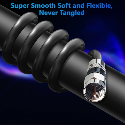 2 Ft/2 Pack RG6 Coaxial Coax Cable Connectors Set, Quad Shielded High-Speed Internet 3 GHZ, Broadband Digital TV