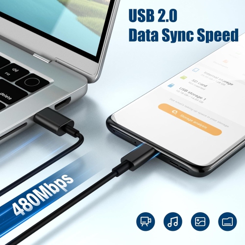 Câble de chargement USB A vers USB C pour Moto G Power/Play/Pure/Stylus 5G, Edge, Edge+, Razr 40, One 5G Ace, 3 A de Motorola
