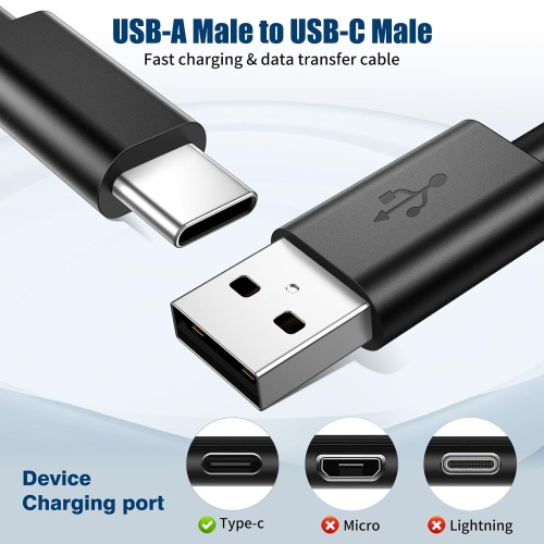 Câble de chargement USB A vers USB C pour Moto G Power/Play/Pure/Stylus 5G, Edge, Edge+, Razr 40, One 5G Ace, 3 A de Motorola