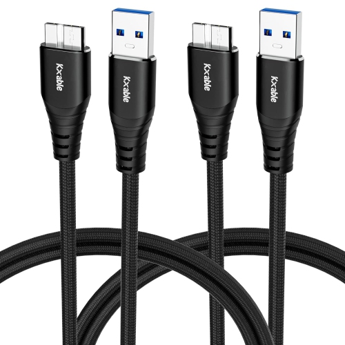 Micro 3.0 Cable 8 Feet, USB 3.0 A to Micro B Cable, Nylon Braided A-Male to Micro B External Hard Drive Cable,